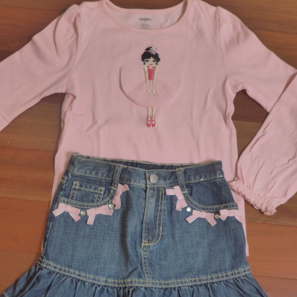 Gymboree Glamour Ballerina top/skort set size 7 EUC